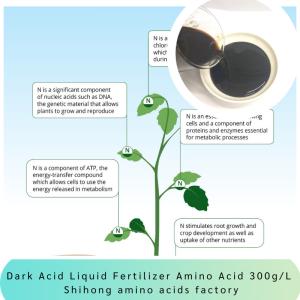 China Dark Acid Liquid Fertilizer Amino Acid 300g/L Without Salt Chloride factory