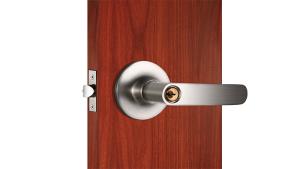 China Zinc Alloy Handle 65mm Dia Rose Satin Nickel Finish Tubular Entry Leverset factory
