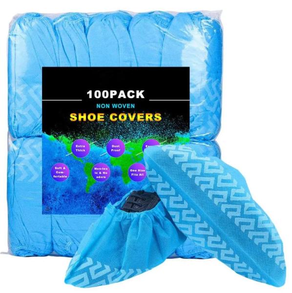 Nonwoven 16.9in Disposable Shoes Cover Waterproof Medical Staff Shoe Cover