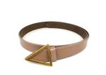 Simple Gold Slide Triangle Buckle 2.8cm Real Leather Belt