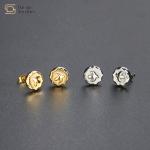 Takahashi Goro Titanium Steel Jewelry 18k Gold Plated Stud Earrings Flying Eagle