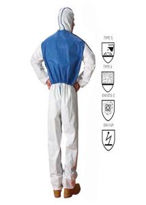 China Type 6 Type 5 Disposable Coveralls Non Hazardous Liquids And Dry Dust factory