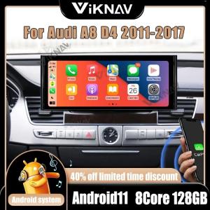 China 12.3 Inch Android Auto Head Unit For 2011-2017 Audi A8 D4 Navigation GPS Multimedia Player Wireless Carplay 4G BT factory