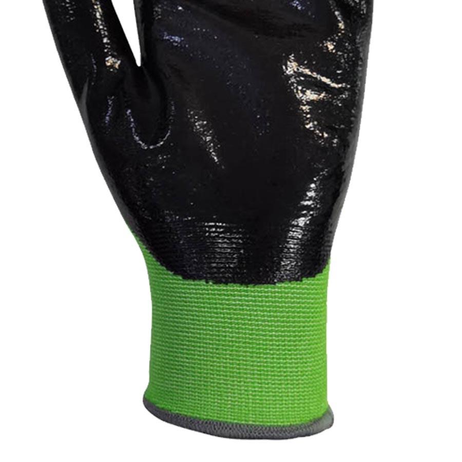Middle Duty Gardening Work Gloves Bamboo Viscose Knit Palm Nitrile Coated