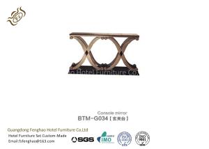 China Unique Metal Base Hallway Wood Console Table With Foil For Living Room factory