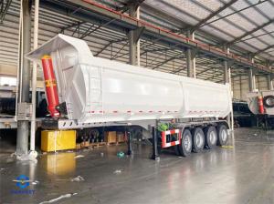 China 4 Axles 80 Ton U-shaped Dump Trailer with Tubeless Tyres for Sale in Guyana factory
