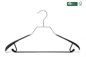 China Betterall Anti - slip Durable Black Vinyl Coated Heavy Duty PVC Metal Suit Hangers factory
