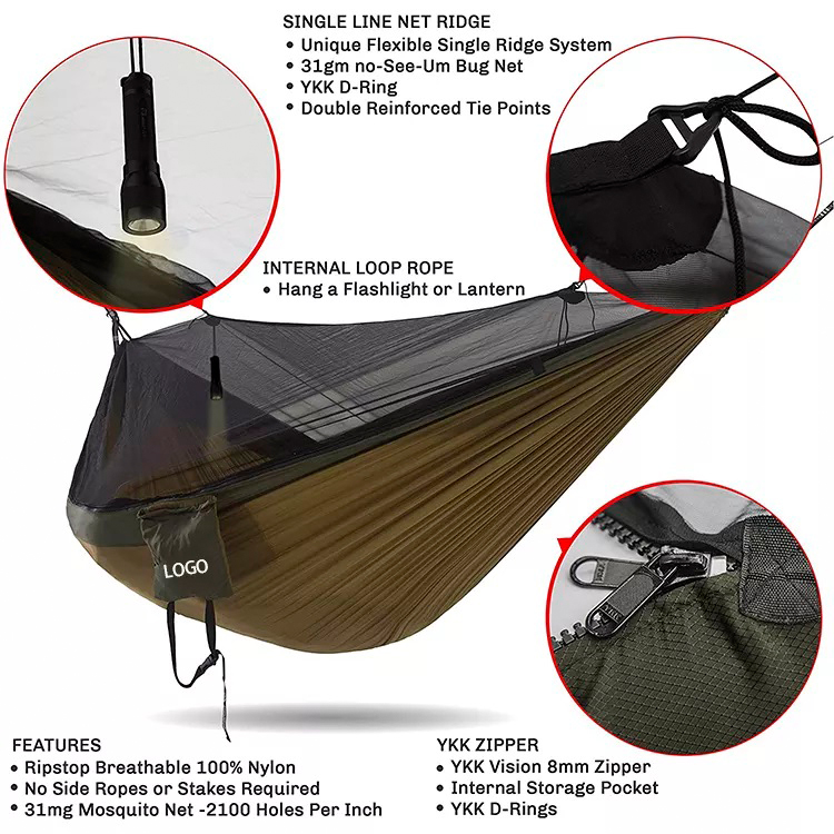 Lightweight Living Room Camping Hammock with Mosquito Net and Portable Folding Design