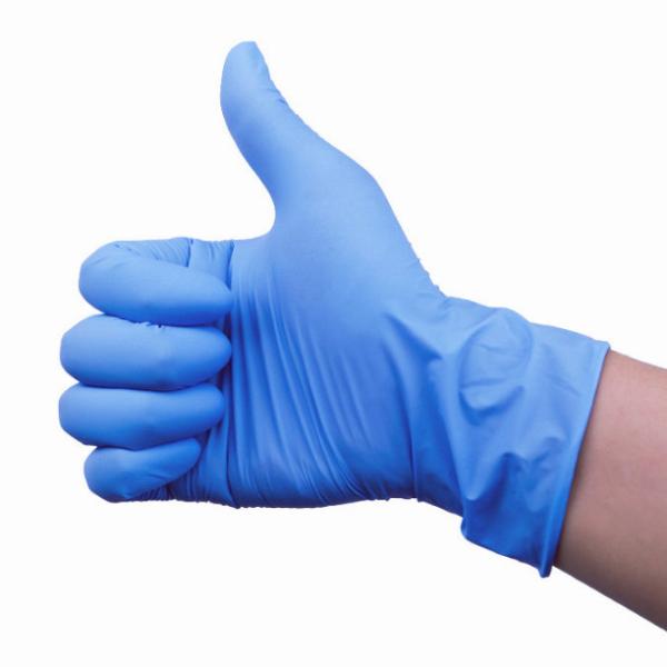 Breathable Blue Black Disposable Medical Gloves 100% Nitrile Hand Gloves Size S