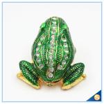 Wholesale Metal Frog With Crystal Jewelry Box Cute Trinket Box For Gifts SCJ753