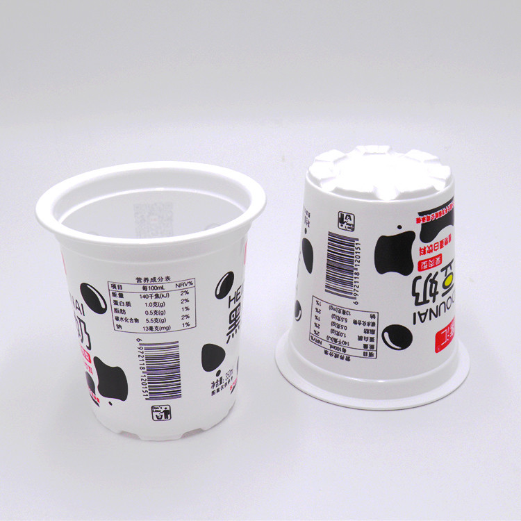 11.8oz 12oz Plastic Yogurt Cup White Offset Dessert Pudding Containers