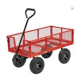 Industrial Garden Wagon Cart 300kg Capacity And Metal Wire Spoke Garden Trolly