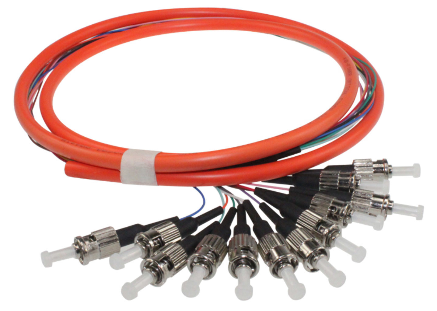 Fiber Optical ST Pigtail / Multimode OM1 OM2 OM3 OM4 OM5 Pigtail 12 Color Multi-fiber 0.9mm