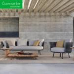 Outdoor Handmade Rattan Rope Sofa Set Modern Metal Frame for Garden Enjoyment