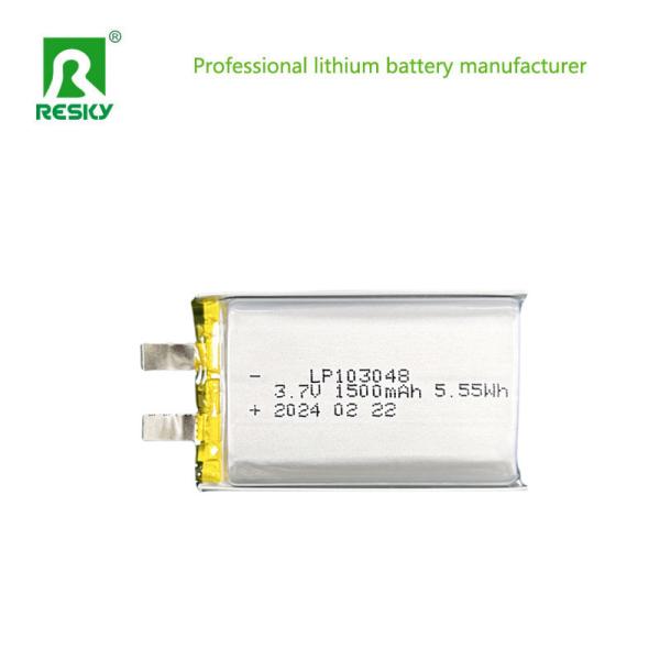 103048 Lithium Polymer Battery Cell 3.7V 1500mAh 5.55wh Flat Li-Polymer