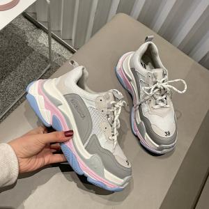 China Suede PU Womens Sports Running Shoes Polyurethane Rubber Sole Old Daddy Shoes factory
