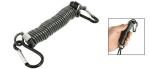 Elastic coiled dog leash with fabric strap and carabiner safety anti-lost cord