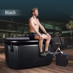 Freestanding Soaking Tub Oval Black Inflatable Cold Tub Inflatable Hot Tub Spa