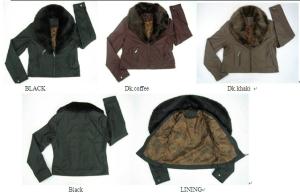 China Apparel ladies fashion pu jackets stock (coats,blouzes,tops) factory