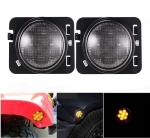 IP 68 Jeep Wrangler Headlights , 2x Smoked LED Front Fender Flare Turn Signal