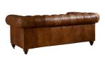 Tan Brown 2 Seater Leather Sofa Full Vintage Top Grain Leather Hand Work Craft