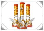 9mm Thick Bong Colorful Honeybee Art On Glass Smokig Pipe 13.5 Inches Hookah