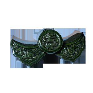 Traditional Celadon Glazed Roof Tiles Semicircle Shaped