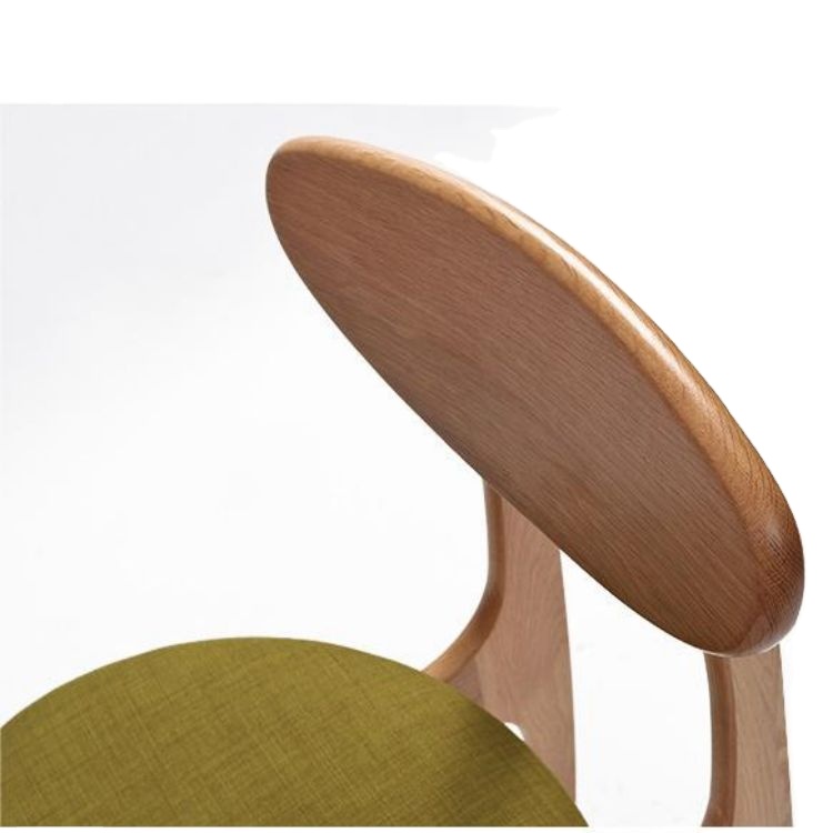 Nature Color Solid Wood Frame Nordic Style PU/Fabric Leather Upholstered Wooden Dining Chair for Modern Restaurant Sale