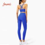 Lulu Cross Back Strappy Yoga Push Up Sports Bra Yoga Activewear Sets 215gsm TUV