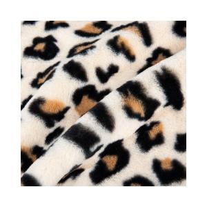 China 100% Polyester Super Soft Leopard Print Rabbit Fur Faux Fur Fabric for Garment Making factory