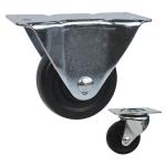 Black 4 Inch 176lbs Loading Low Profile Rubber Casters
