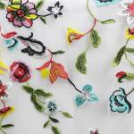 3d French Net Embroidery Mesh Lace Fabric Tulle Poly Milk Silk For Clothing
