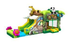 China Animal World Theme 8.5x4x4.8m Inflatable Jump House With Slide factory