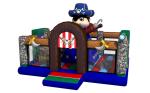 Pirate Themed Kids Inflatable Bounce House Full Printing With Climbing Wall On