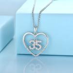YASVITTI Custom Fashion 925 Sterling Silver Heart Necklace Number 50 and 30