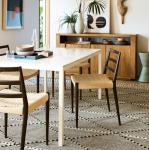 Solid Wood Woven Cord Dining Chair for School Furniture in Nordic Modern