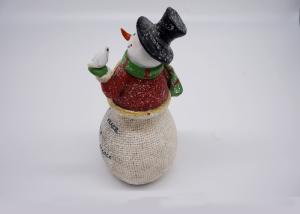 China Colorful Polyresin Crafts Christmas Snowman LED Lamp On JOY Hollow Figurines factory