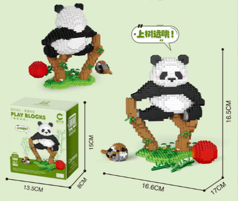 ABS Mini Bricks Building Blocks Panda Gift Box White Panda Toys for Boys Birthday Gift