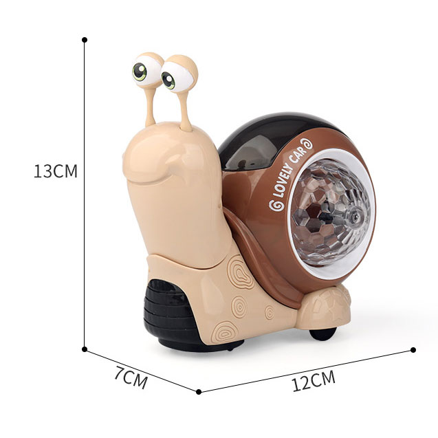 Plastic Electric Universal Swing Nodding Small Snail Music Projection Light Q Cute Snail Toy Car Children'S Toys