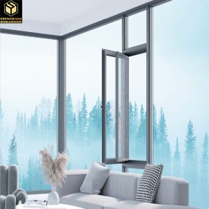 Swing Left Aesthetic Aluminum Sliding Windows Space Saving Alum Sliding Window