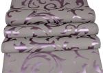 Embossed Removable European Style Purple Flower Wallpaper For TV Background