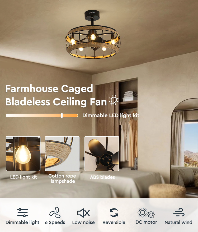 1stshine Ceiling Fan with Light Cooling Air Light and Southeast Asian Style Hand Woven