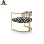 Modern Luxury Hotel Furniture Golden Armchair Leisure Stainless Steel Brass