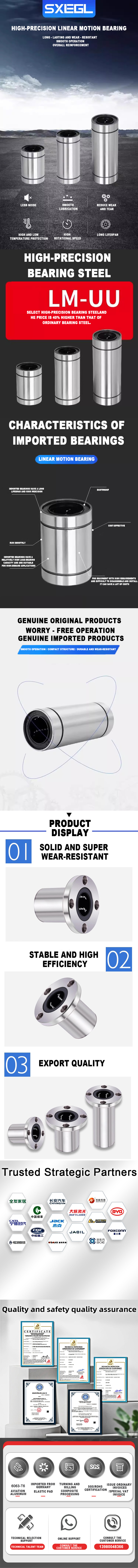 High Load Linear Motion Bearing Precision Linear Ball Bearing Low Noise