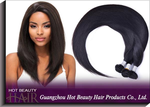 Natural Black Virgin Peruvian Hair Extensions , Silky Straight Human Hair