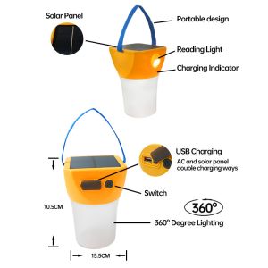 PWM Solar Power LED Lantern 1W Poly Crystalline Solar Powered Reading Lamp