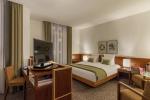 Madagascar hotel bedroom furniture set of wood headboard bed with combine desk