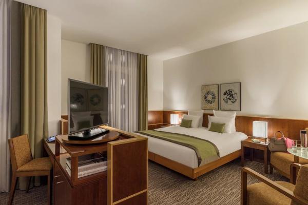 Madagascar hotel bedroom furniture set of wood headboard bed with combine desk