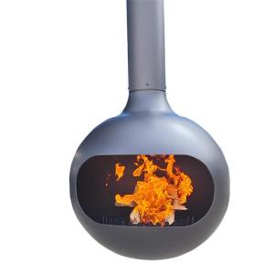 China French Villa Hanging Real Fire Steel Special-Shaped Wood Burning Fireplace factory
