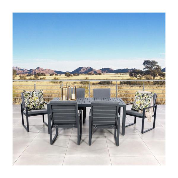 Mail Packing Included AJUNION Aluminum Metal Outdoor Dining Furniture Set for 6